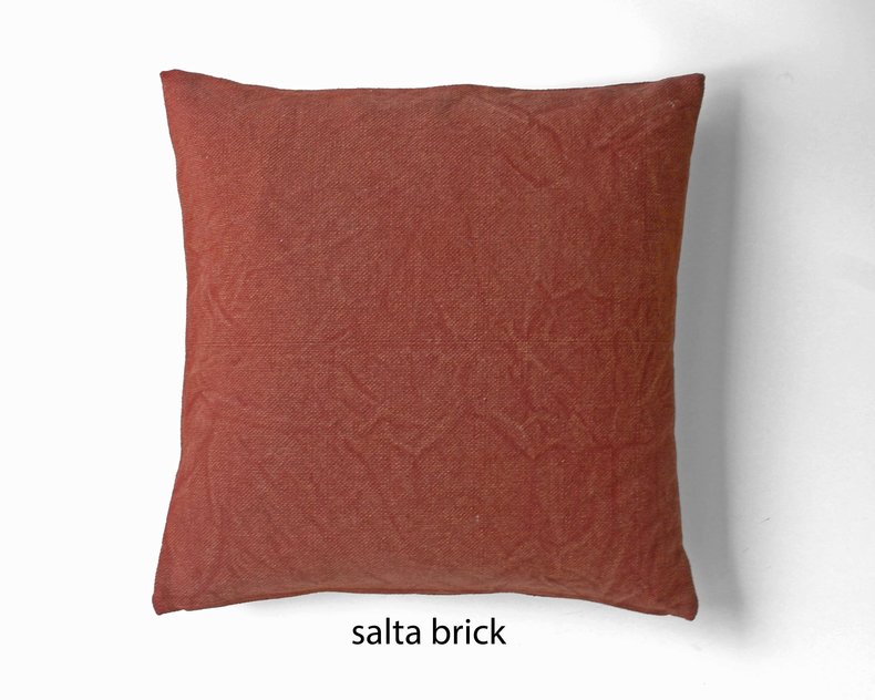 Salta Stonewashed  Kussenhoes 50x50 cm Brick